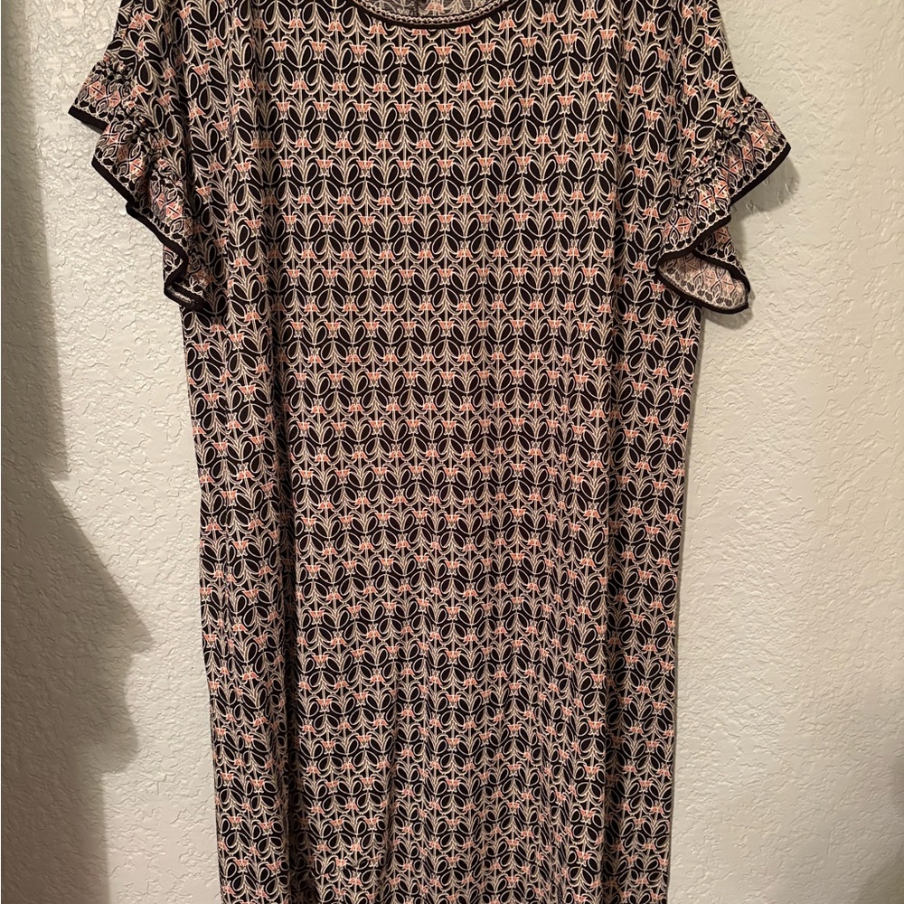 Max Studio Black and Pink Geometric Knee Length Dress Sz 2X